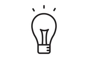 Black Outlined Idea Icon 6